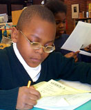working on homework